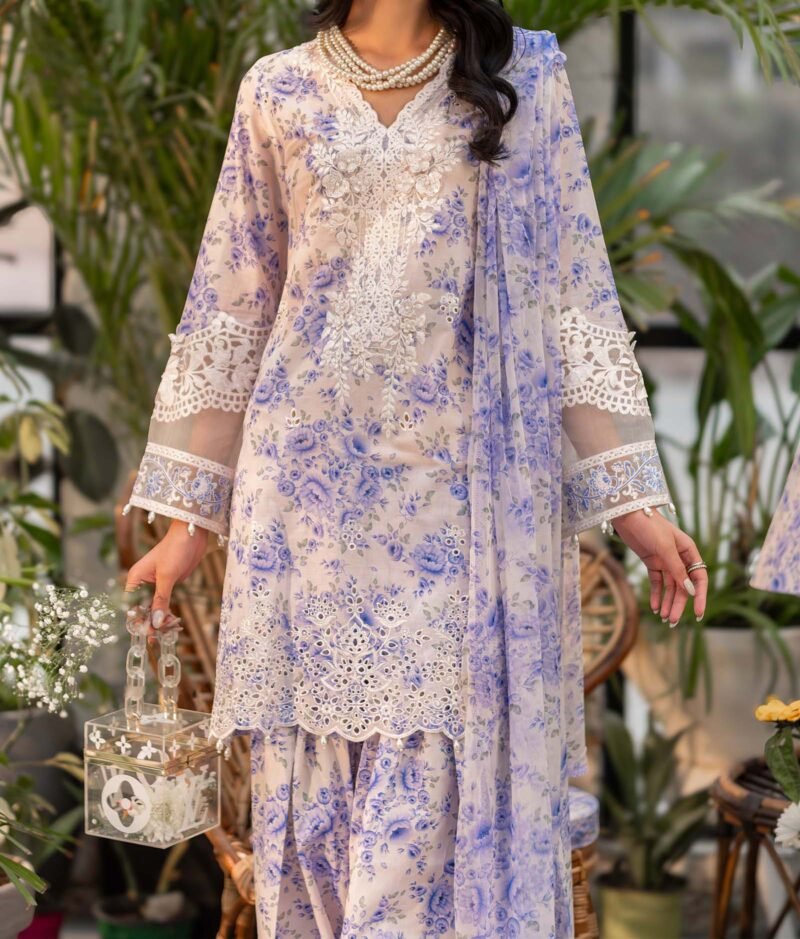 MARIA B -3 Piece Unstitched Embroidered Lawn Suit