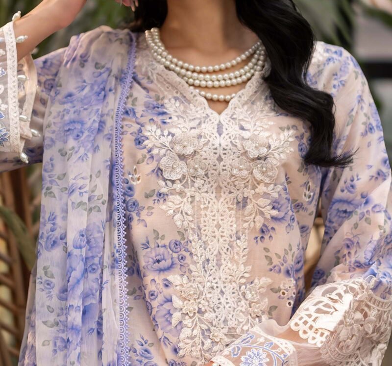 MARIA B -3 Piece Unstitched Embroidered Lawn Suit - Image 3