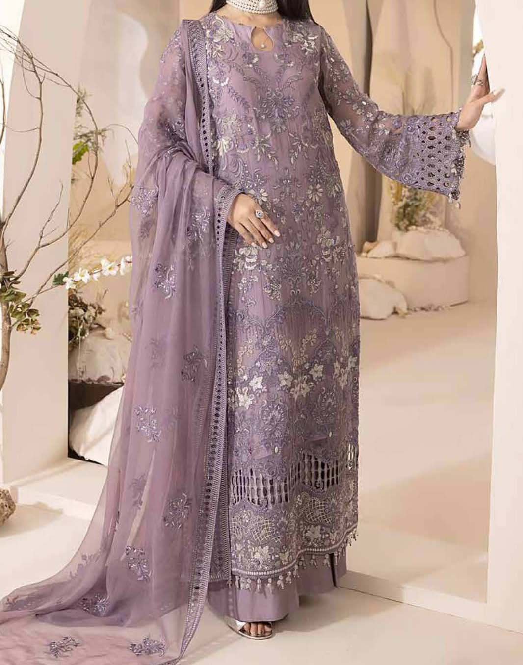 Lavish Heavy Embroidered Fancy Chiffon Party Wear Dress LH-8435