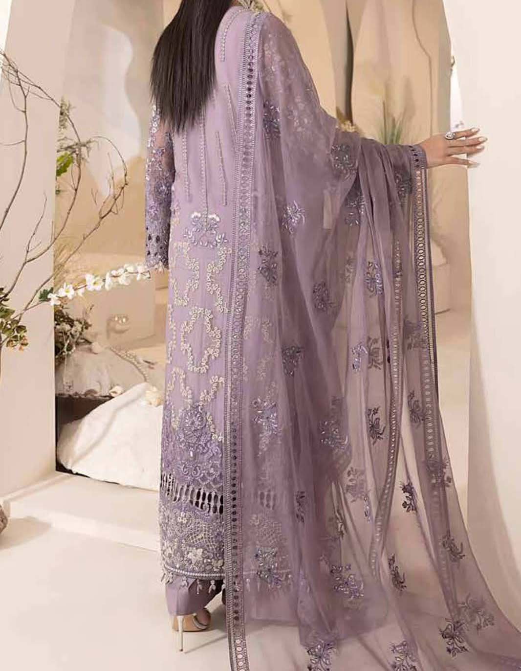 Lavish Heavy Embroidered Fancy Chiffon Party Wear Dress LH-8435 - Image 4