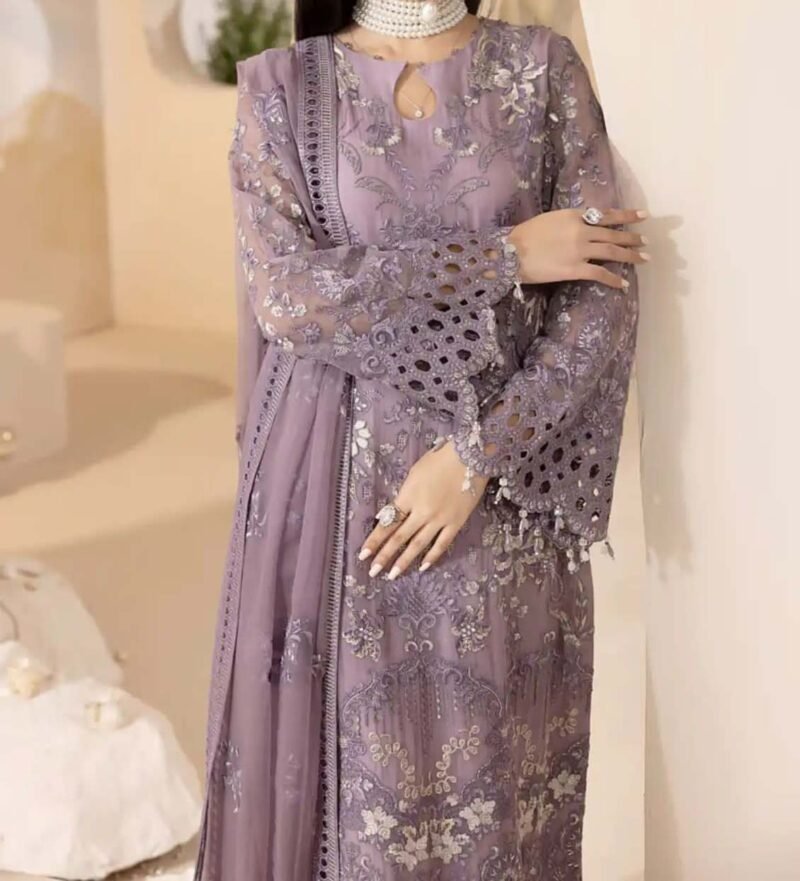 Lavish Heavy Embroidered Fancy Chiffon Party Wear Dress LH-8435 - Image 5