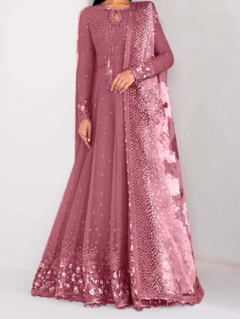 Jazmin 3-Pcs Elegant Luxe Edition Embroidered Chiffon Maxi with Net Dupatta - JZ6874