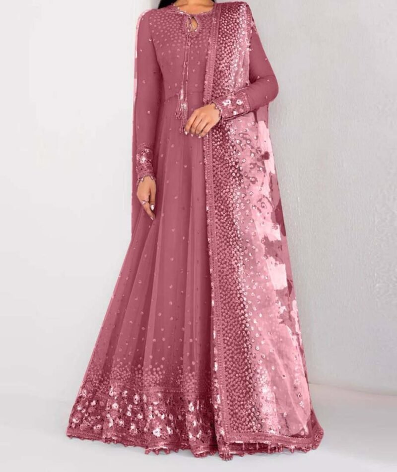 Jazmin 3-Pcs Elegant Luxe Edition Embroidered Chiffon Maxi with Net Dupatta - JZ6874