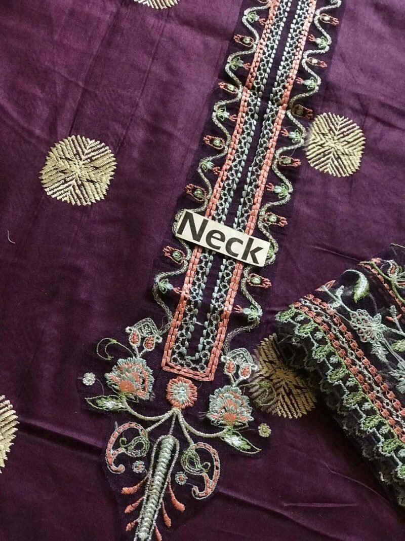 COCO ZARA SHAHJAHAN 3 PC Unstitched Lawn Suite - CZS101 - Image 6