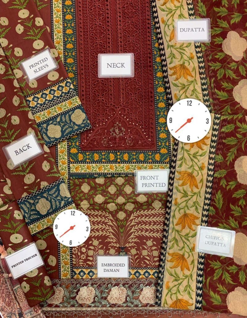 Maria B 3 PC Printed Embroidered Lawn - Image 6
