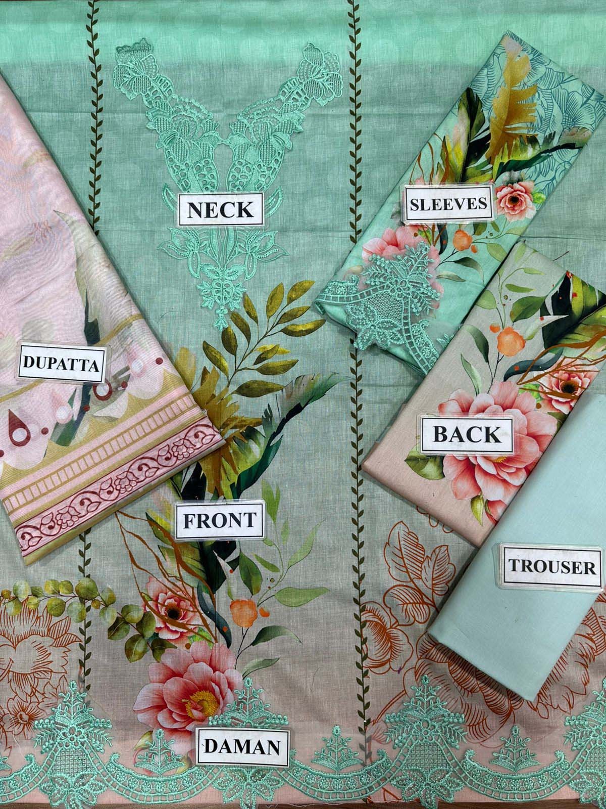 Qalamkar Embroidered Lawn 3 PC Suite - Image 4