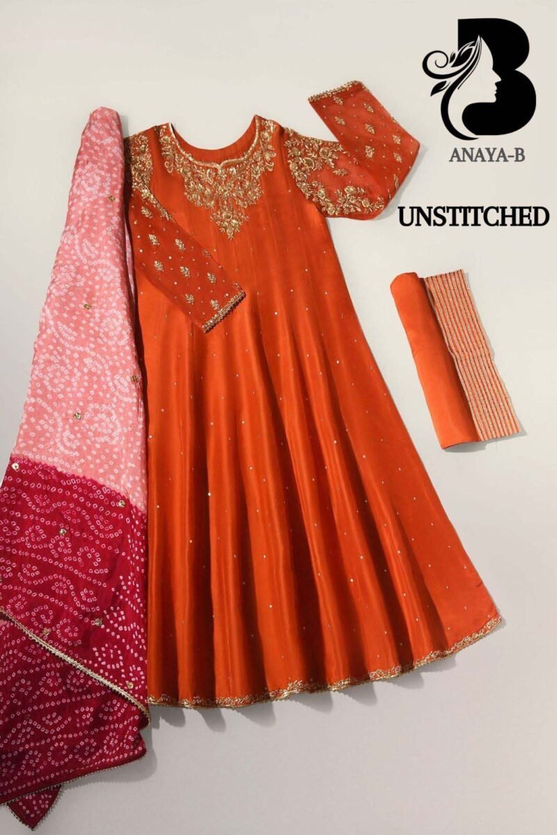 Aghaa Noor 3 Pcs Women's Unstitched Suit - AN241824 - Image 2