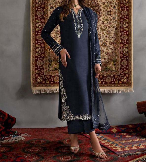 Iznik 3 PC Unstitched Embroided Suite - IZK24 - Image 5