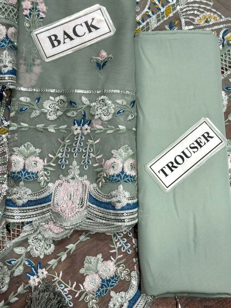 Adan Libas Chiffon Embroidery Dress 3piece Unstitched - AL35313 - Image 4