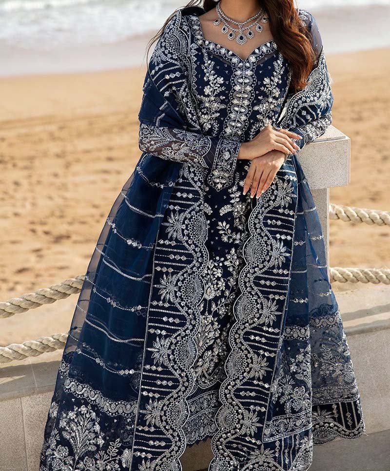 GULAAL - 3 Piece Unstitched Embroidered Organza Suit - LP-36534