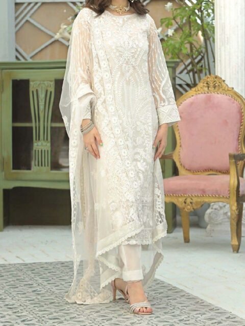 Organza Heavy Embridered Sequence Dress With Embroidered Net Dupatta CHI-969