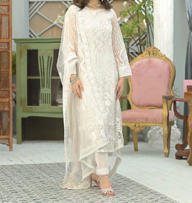 Organza Heavy Embridered Sequence Dress With Embroidered Net Dupatta CHI-969
