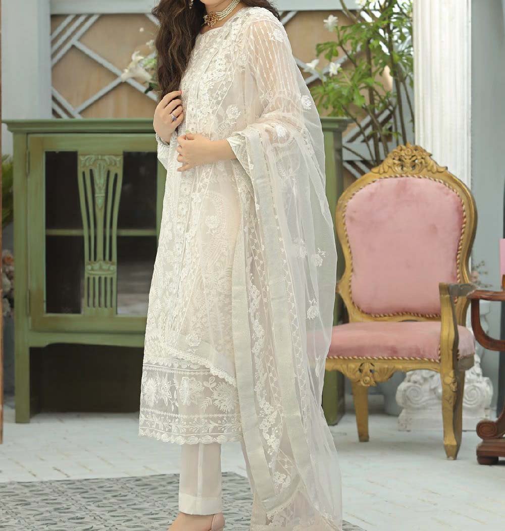 Organza Heavy Embridered Sequence Dress With Embroidered Net Dupatta CHI-969 - Image 2