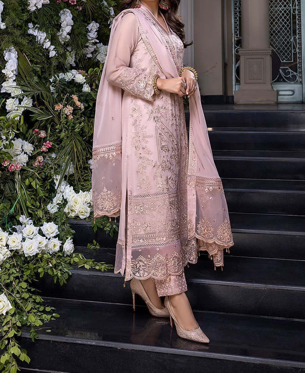 Azure - Embroidered Chiffon 3 Piece Unstitched -AZ6843 - Image 2