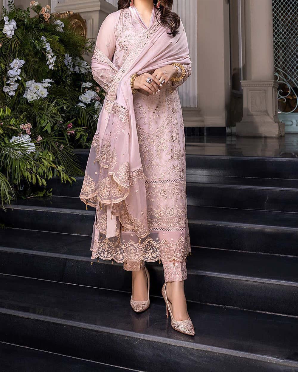 Azure - Embroidered Chiffon 3 Piece Unstitched -AZ6843