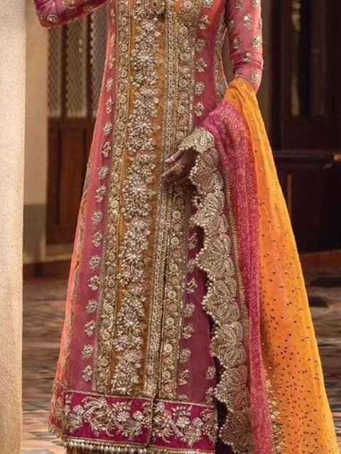 Crimson Aik Jhalak MEHNDI GALORE Organza 3 pc - 08382