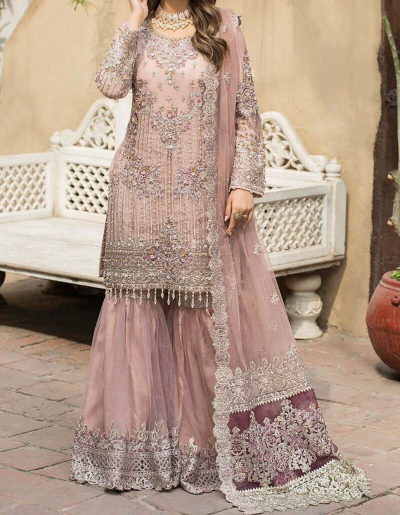 Imrozia Peach Gharara Collection Net Replica - 34451