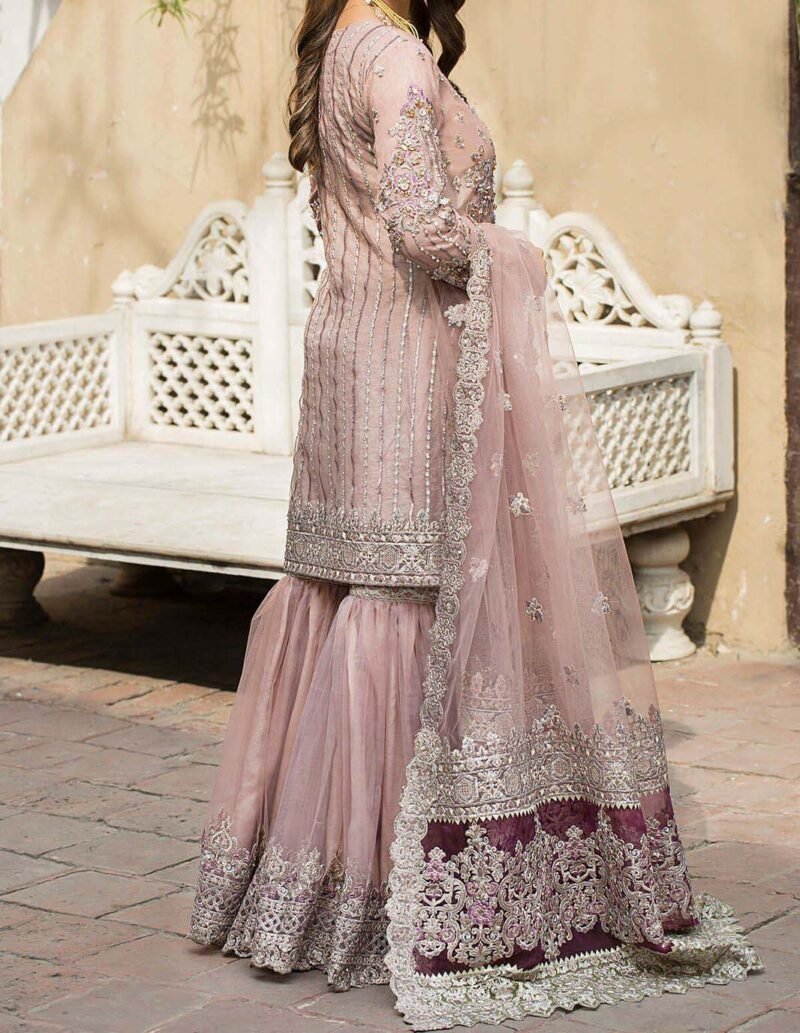 Imrozia Peach Gharara Collection Net Replica - 34451 - Image 2