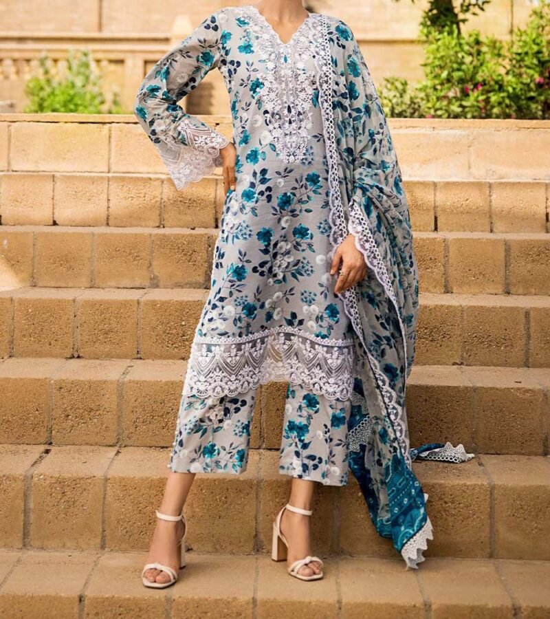 Zainab Chottani Digital Printed Swiss Lawn 3-Piece with Embroidered Neckline & Cotton Net Dupatta ZC5316843