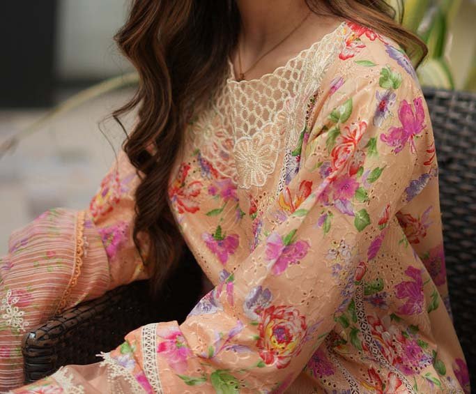 RajBari Printkari Embroidered Lawn Suit Unstitched 3 Piece - Image 4