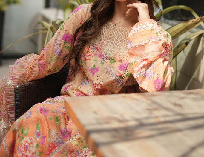 RajBari Printkari Embroidered Lawn Suit Unstitched 3 Piece - Image 5