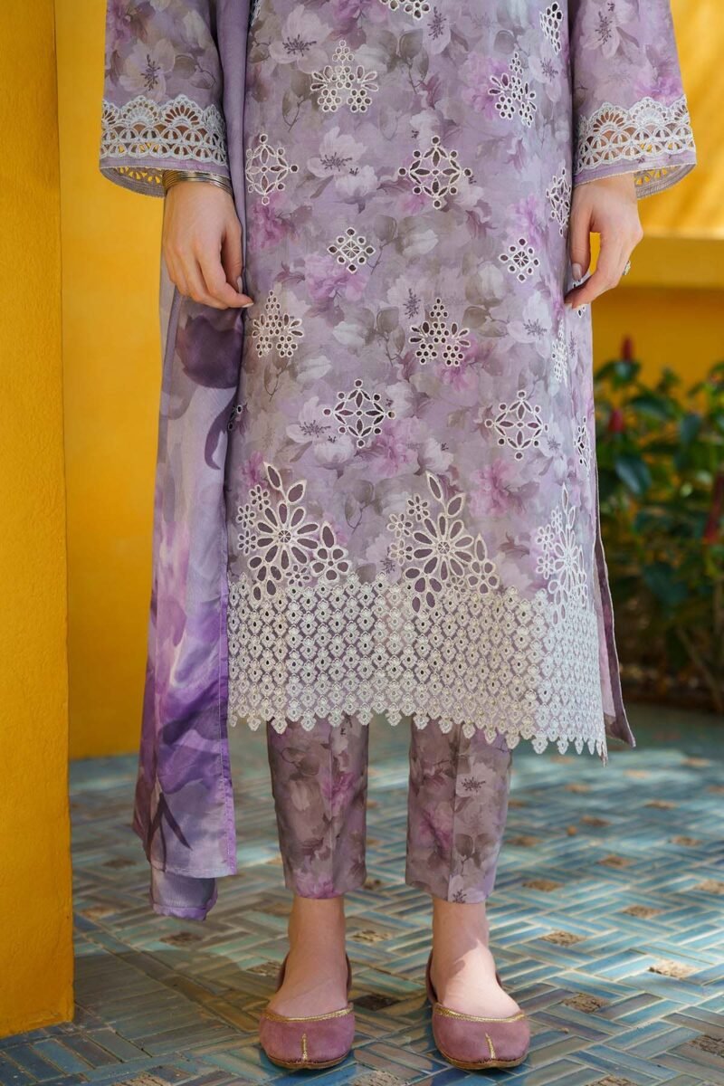 Baroque 3 PC Unstitched EMBROIDERED PRINTED LAWN - Image 4