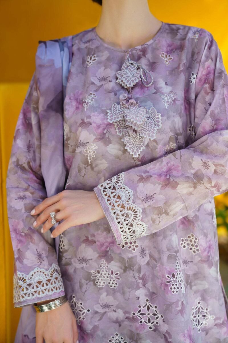 Baroque 3 PC Unstitched EMBROIDERED PRINTED LAWN - Image 5