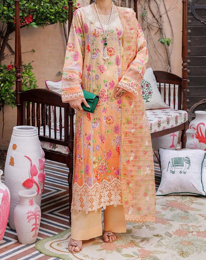 RajBari Printkari Embroidered Lawn Suit Unstitched 3 Piece