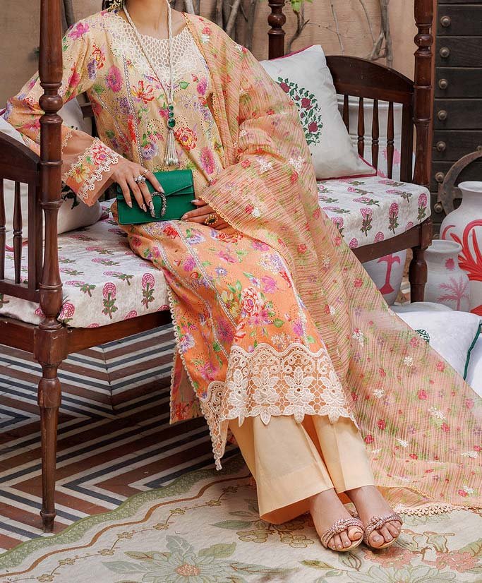 RajBari Printkari Embroidered Lawn Suit Unstitched 3 Piece - Image 8