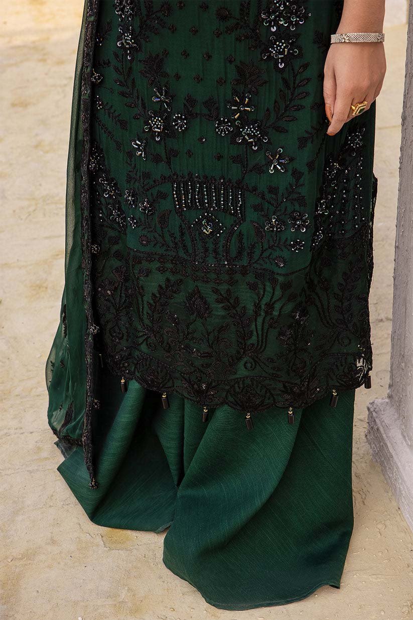 Zebtan Luxury Chiffon Embroidered 3 Pc Unstitched Suite ZR-03 - Image 6