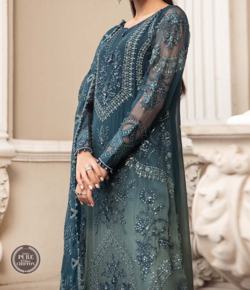 Maria B Heavy Embroided Unstitched Chiffon Suite | MPC-23-102 - Image 2