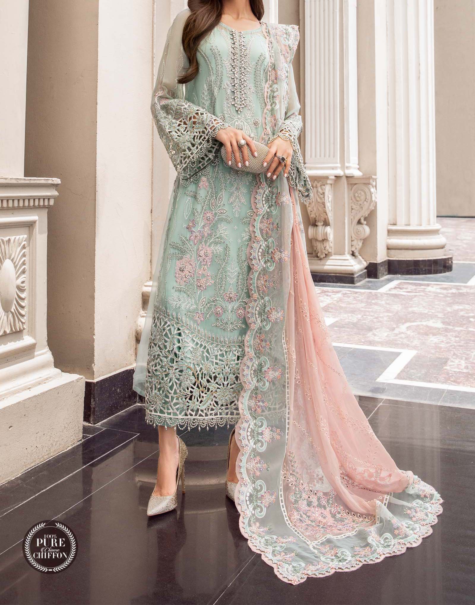 Maria B Unstitched Chiffon Suite 3pc | MPC-23-104