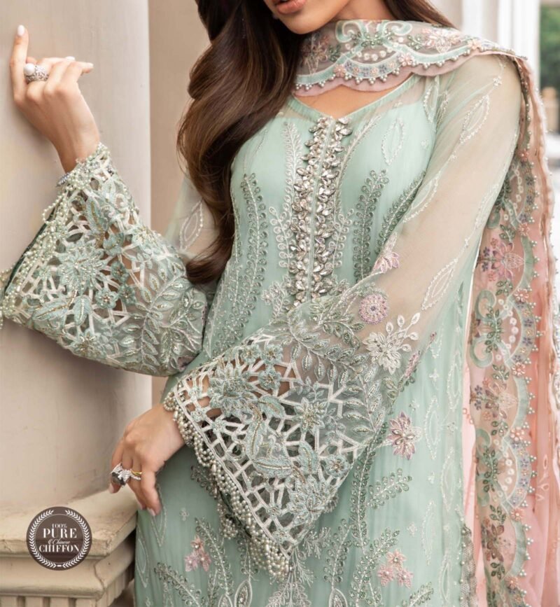 Maria B Unstitched Chiffon Suite 3pc | MPC-23-104 - Image 4
