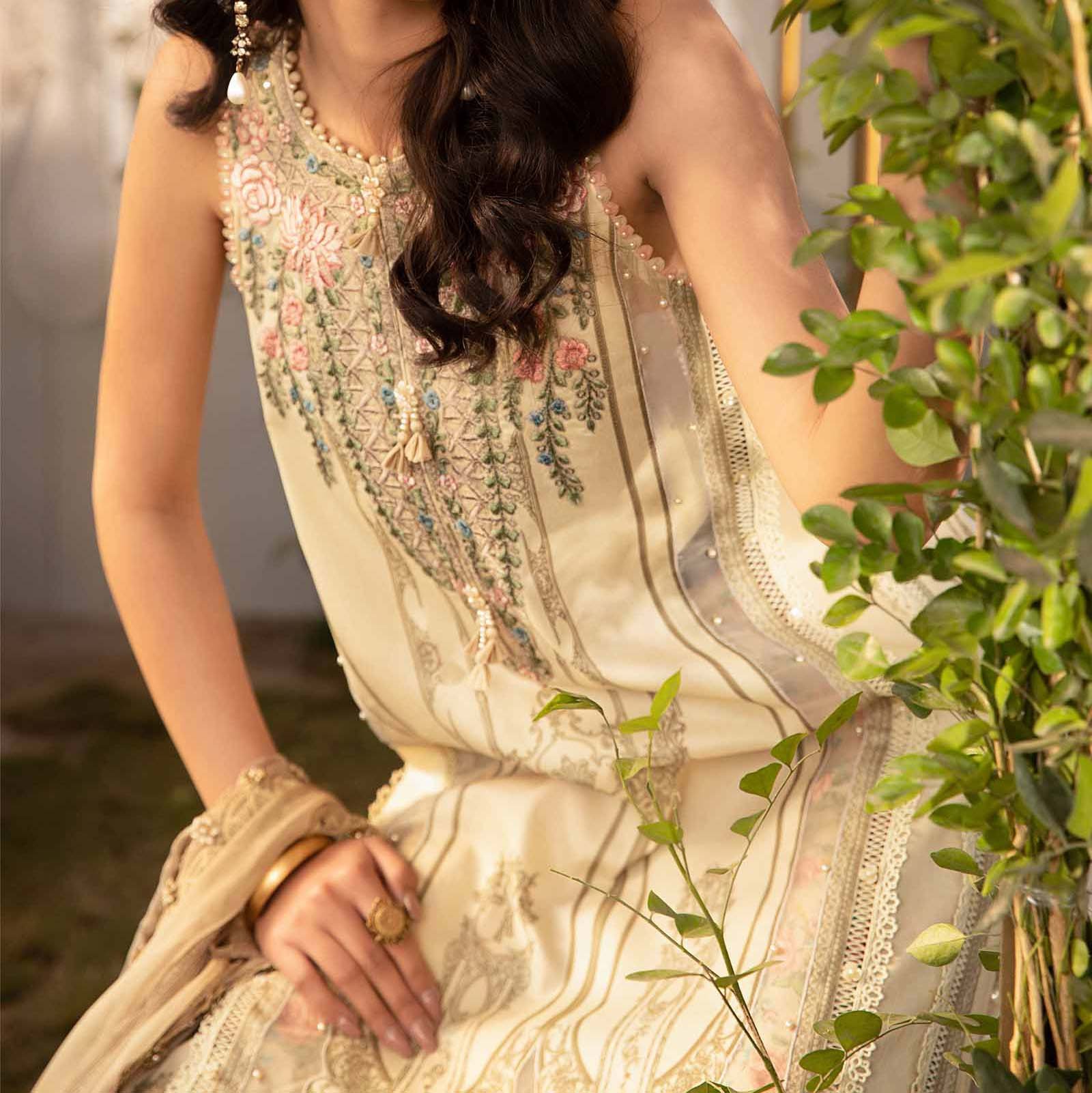 Maria B Embroidered Lawn 3 Piece Unstitched Suit - Image 2