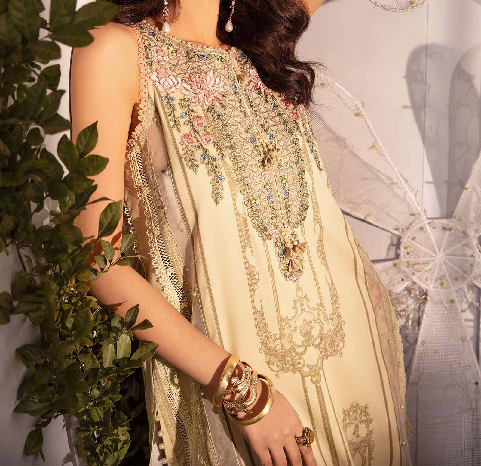Maria B Embroidered Lawn 3 Piece Unstitched Suit - Image 3