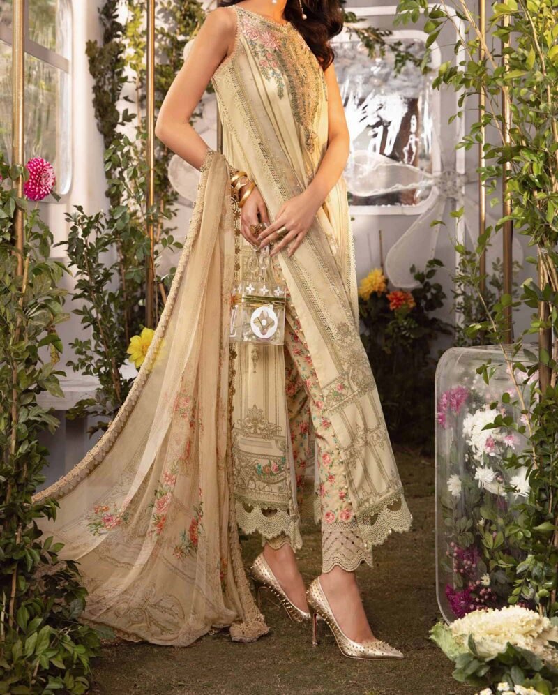 Maria B Embroidered Lawn 3 Piece Unstitched Suit - Image 7