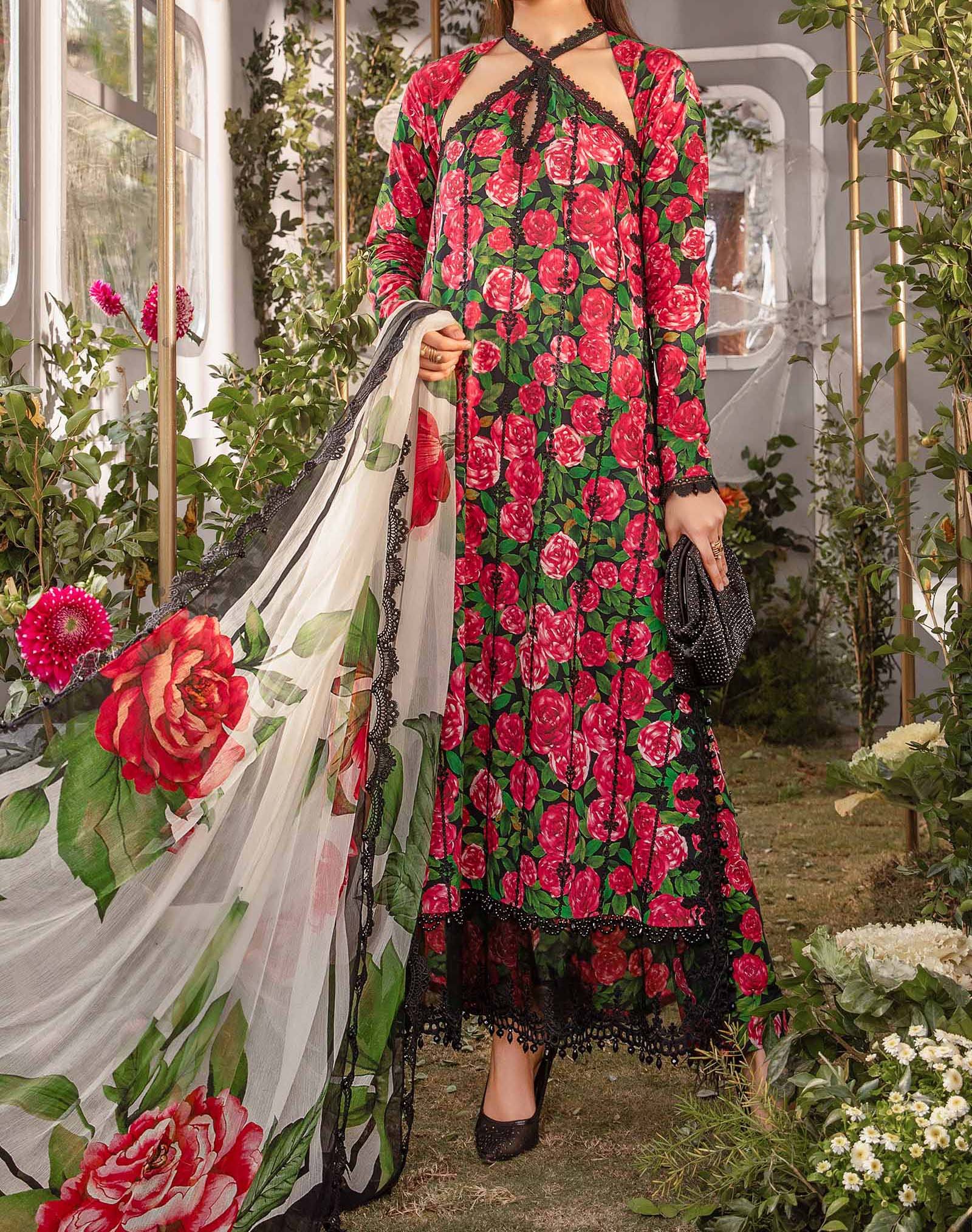 Maria B Embroidered Lawn 3 Piece Unstitched Suit MBL-MPT-2106-B-24