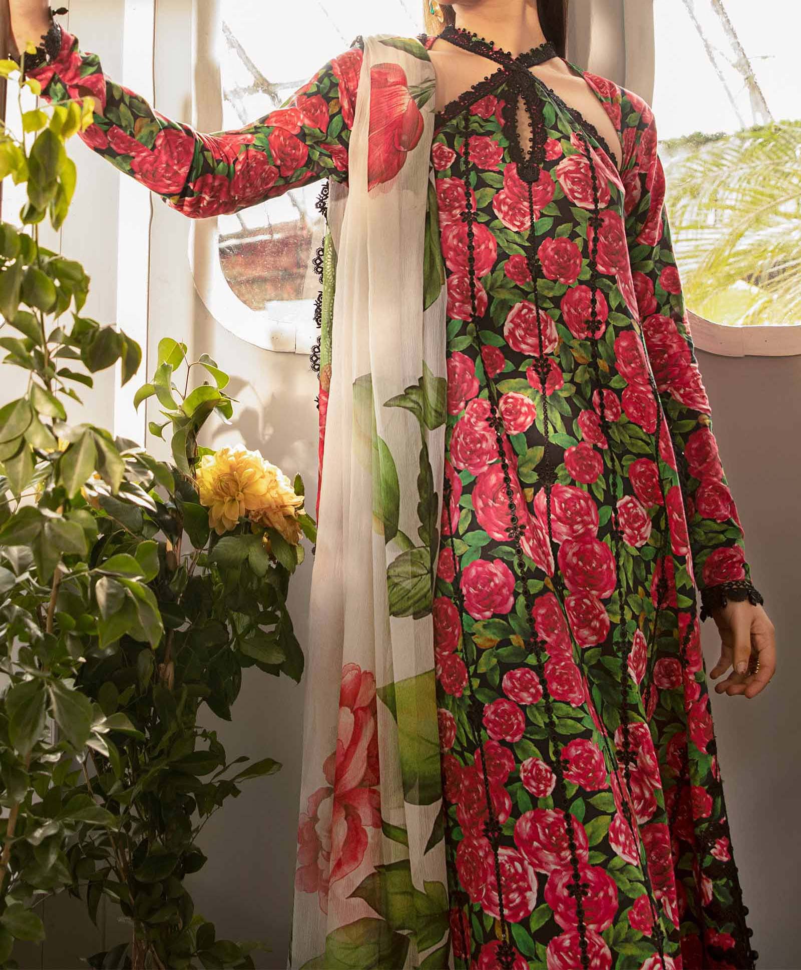 Maria B Embroidered Lawn 3 Piece Unstitched Suit MBL-MPT-2106-B-24 - Image 3