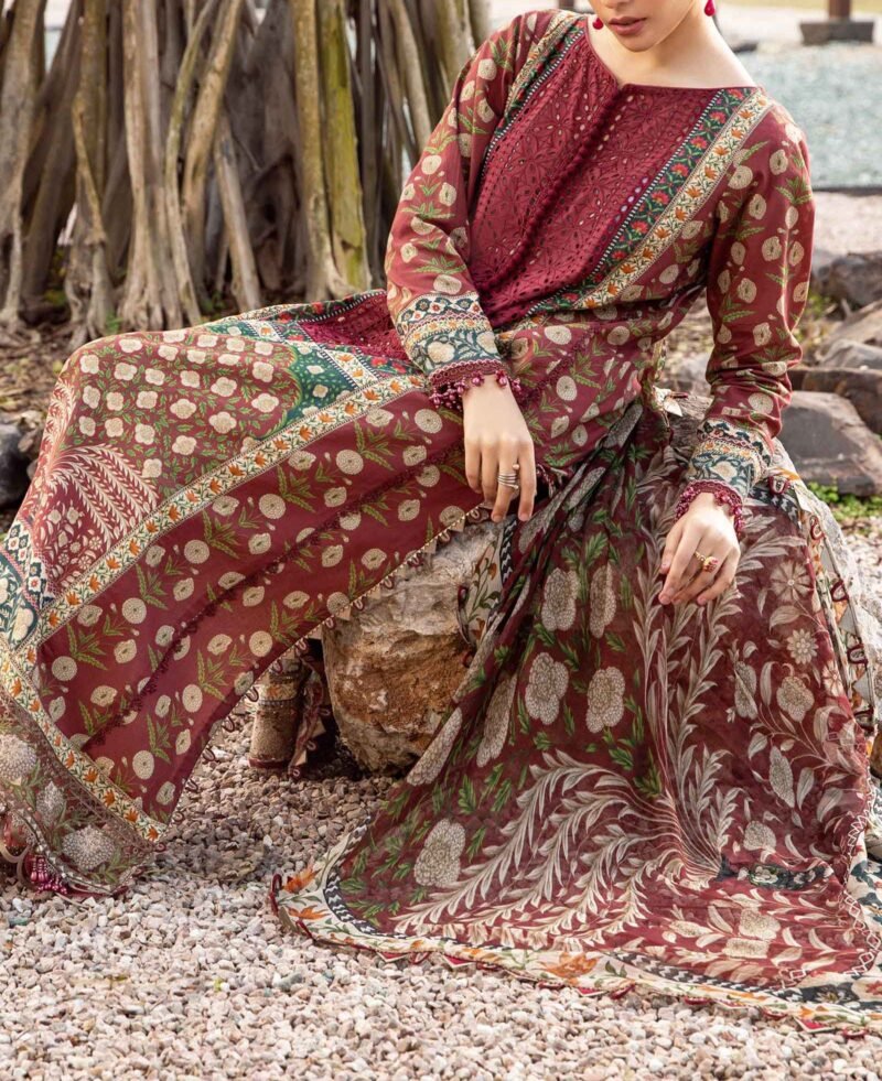 Maria B 3 PC Printed Embroidered Lawn - Image 5