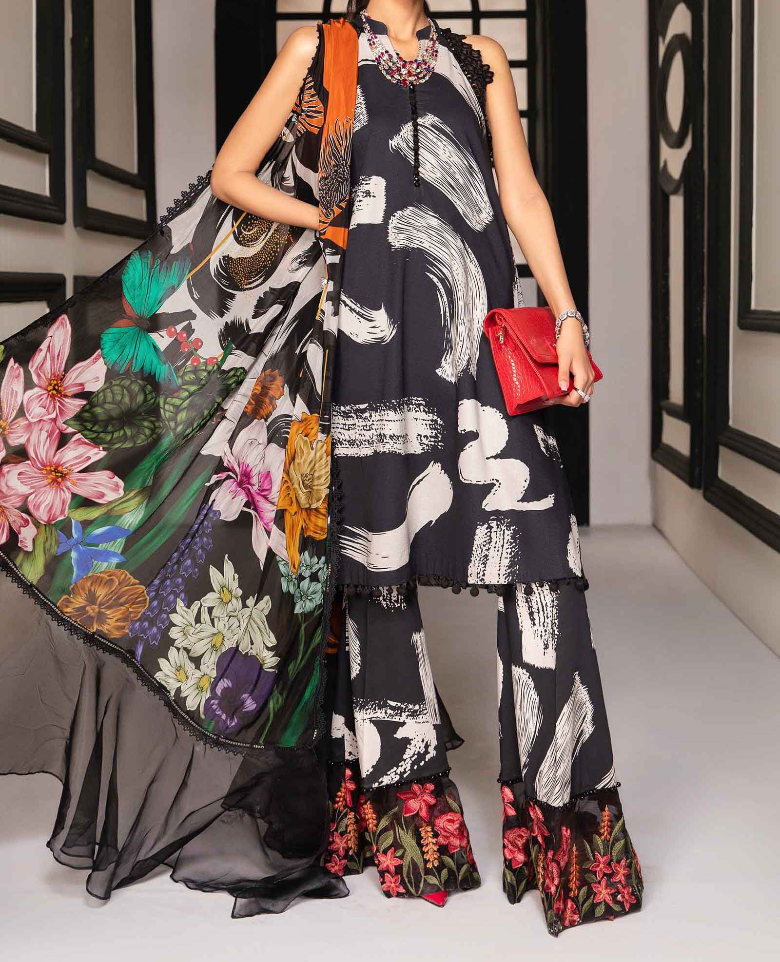 Maria B 3 Piece Unstitched Printed Suit
