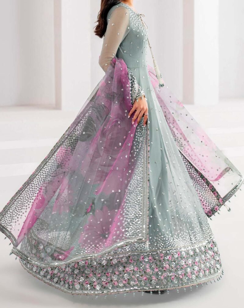 Jazmin 3-Pcs Elegant Luxe Edition Embroidered Chiffon Maxi with Net Dupatta JQ42213 - Image 2