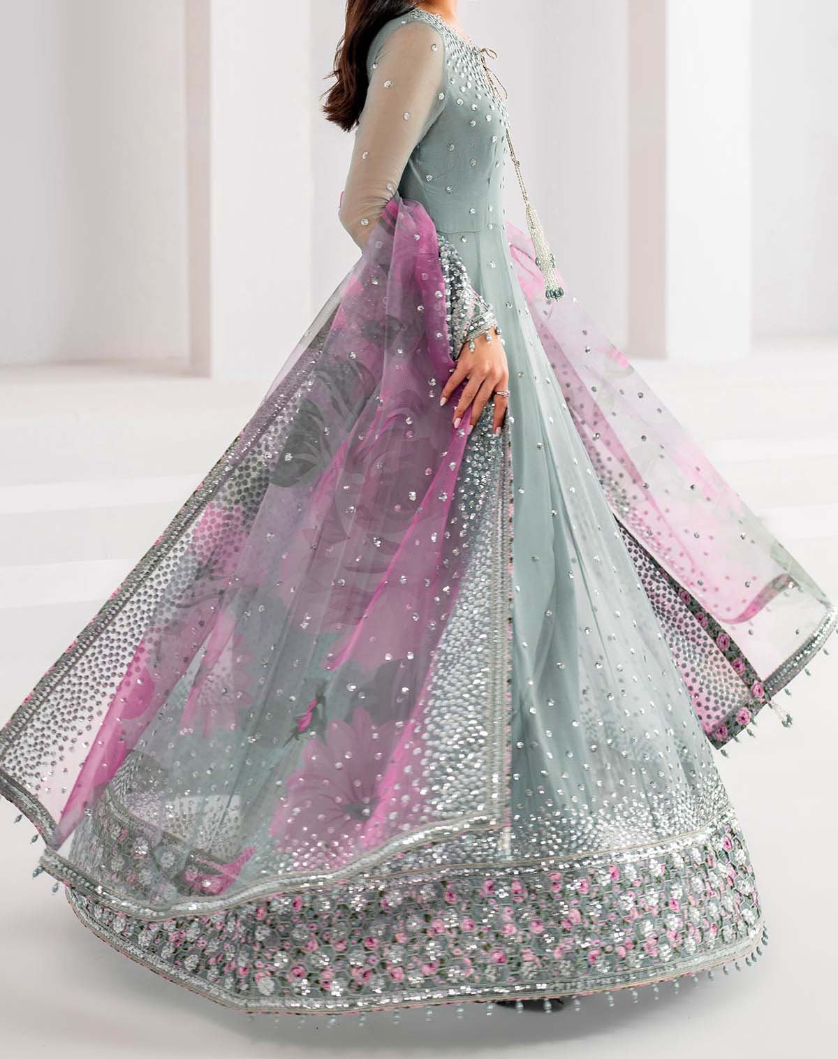 Jazmin 3-Pcs Elegant Luxe Edition Embroidered Chiffon Maxi with Net Dupatta JQ42213 - Image 2