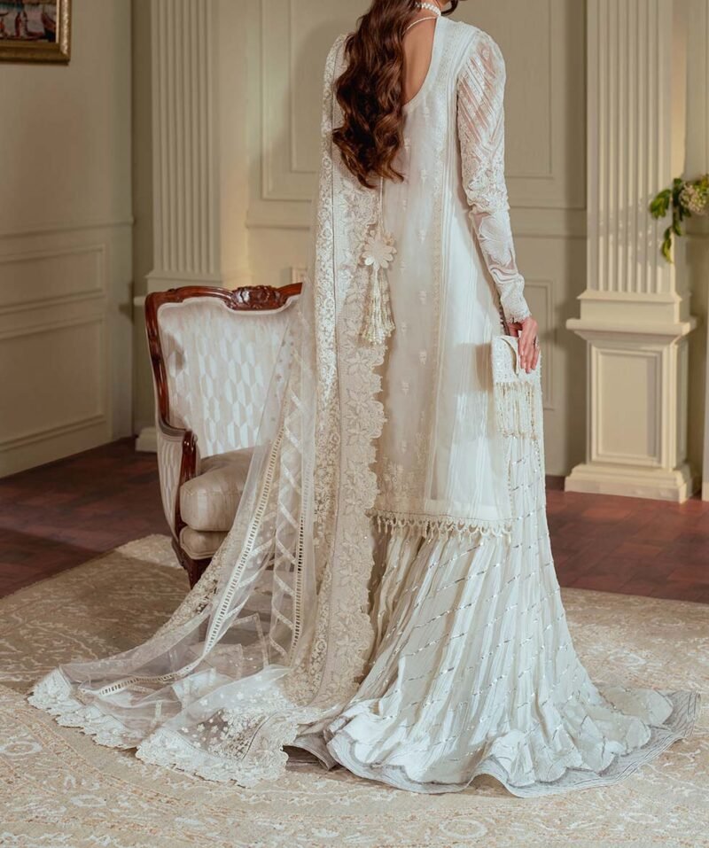 Baroque Embroidered Chiffon 3-Piece with Net Dupatta & Silk Trouser BQ324345 - Image 2