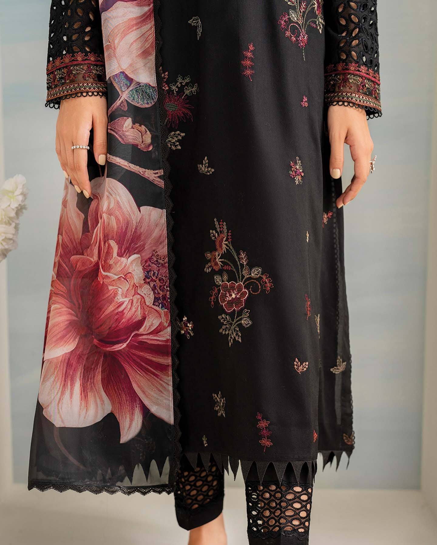 IZNIK-3PC DHANAK EMBROIDERED SUIT - IK54252 - Image 3