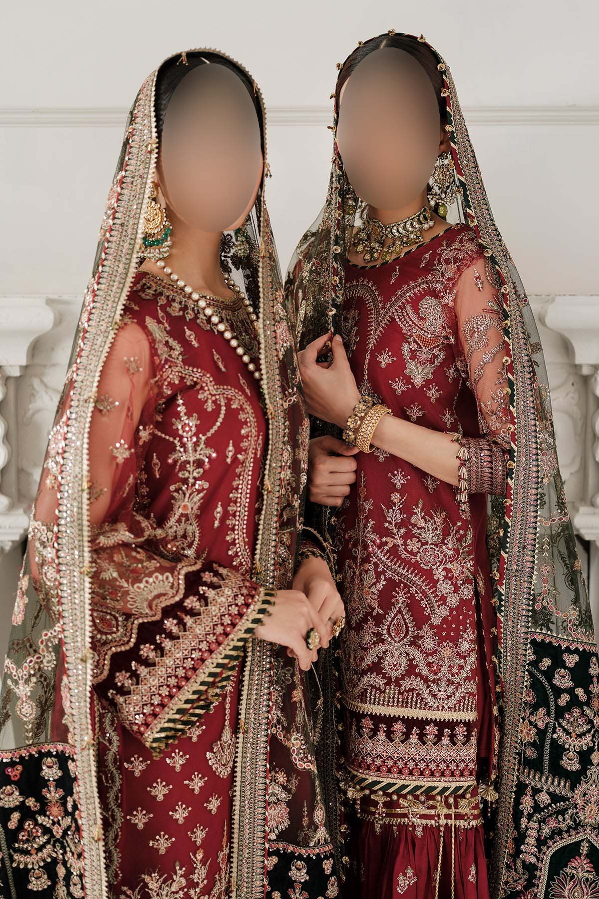 Baroque Embroidered Net 3-Piece with Heavy Spangle Work & Shamosh Silk Trouser BQ684653 - Image 4