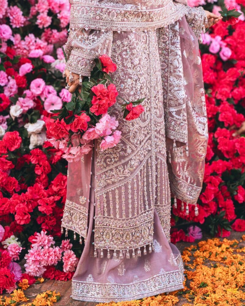 Kanwal Malik Organza Embroidered 3-Piece with Satin Silk Trouser Unstitched KM846532 - Image 4