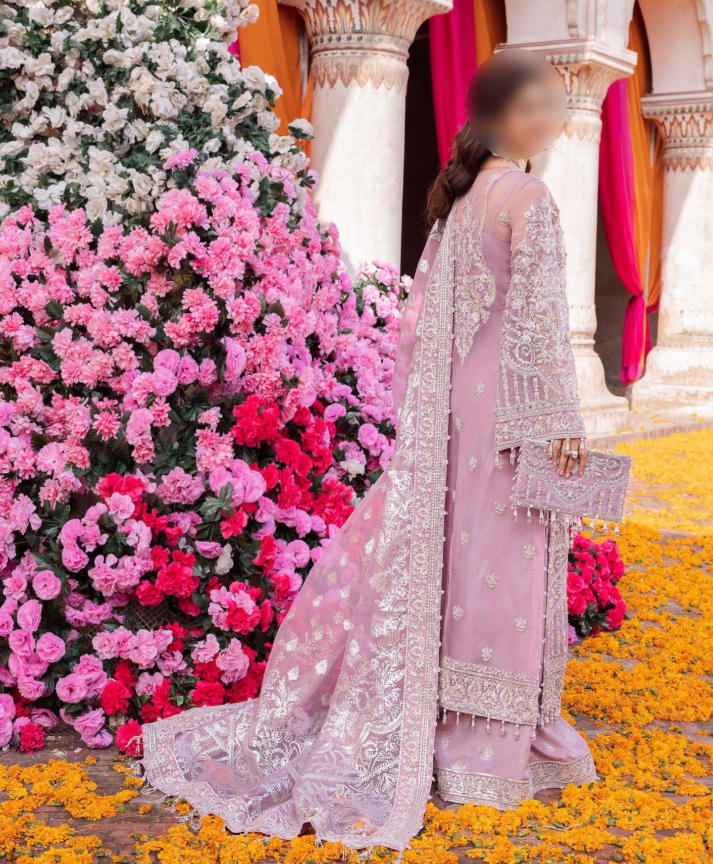 Kanwal Malik Organza Embroidered 3-Piece with Satin Silk Trouser Unstitched KM846532 - Image 2