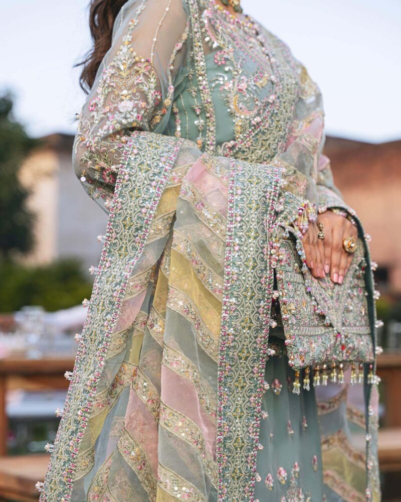 Kanwal Malik Organza Embroidered 3-Piece with Satin Silk Trouser Unstitched KM48643 - Image 5