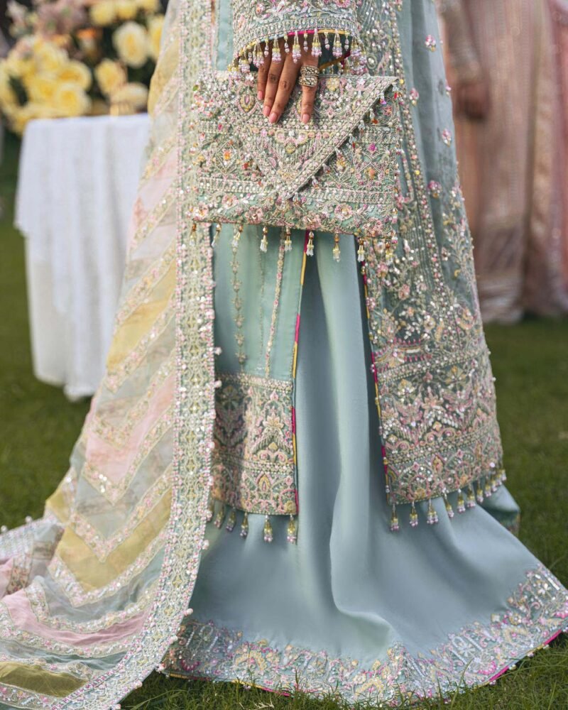 Kanwal Malik Organza Embroidered 3-Piece with Satin Silk Trouser Unstitched KM48643 - Image 4