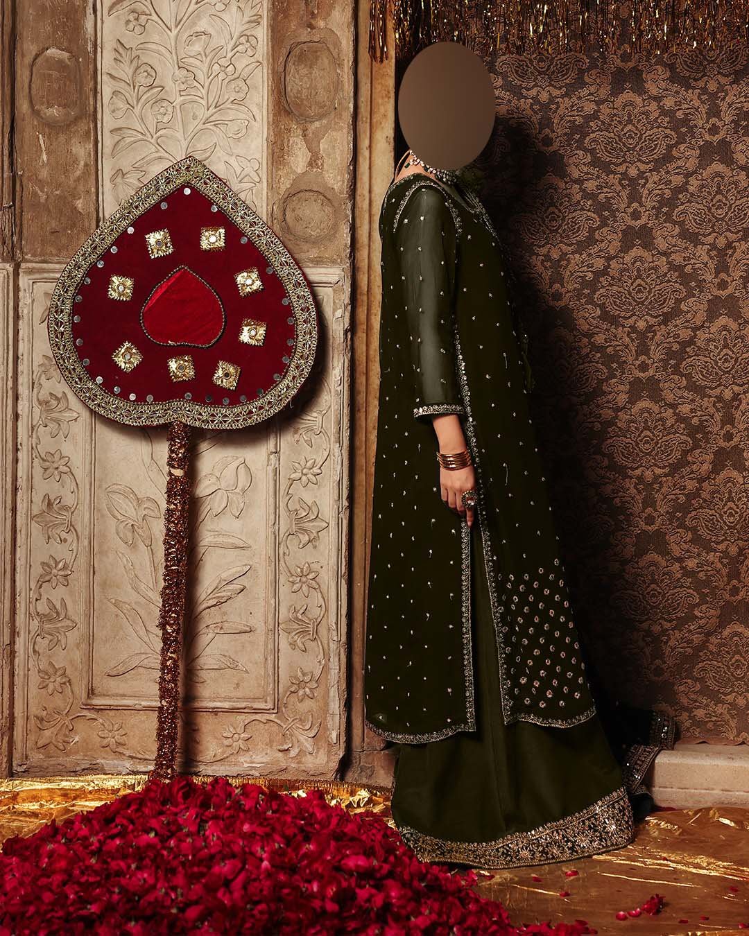 Charizma Pure Chiffon Suit with Embroidered Sequence Work & Malai Trouser C319 - Image 2